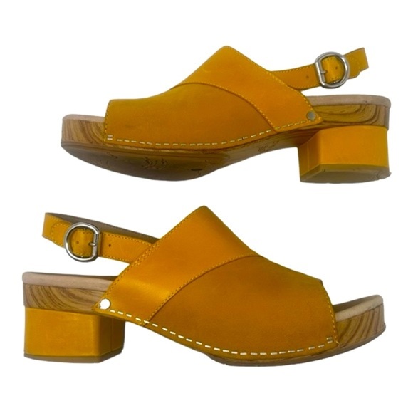 Dansko Madalyn Leather Heel Slingbacks Mango (yellow) Size EU 41 (US 10.5 - 11) - Picture 7 of 14